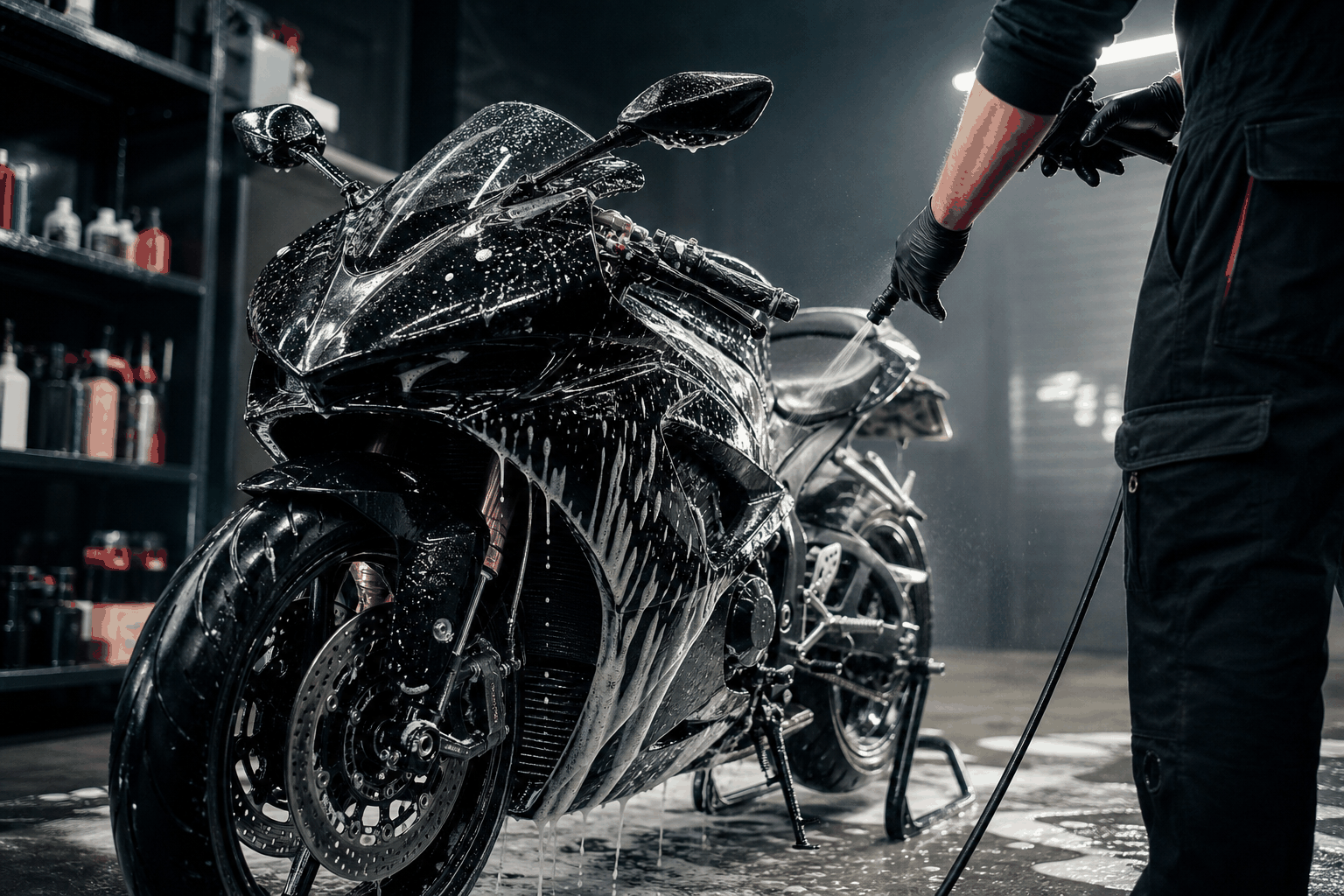 Motorcycle wash